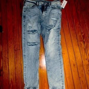 H&M Men’s Light Blue Ripped Skinny Jeans